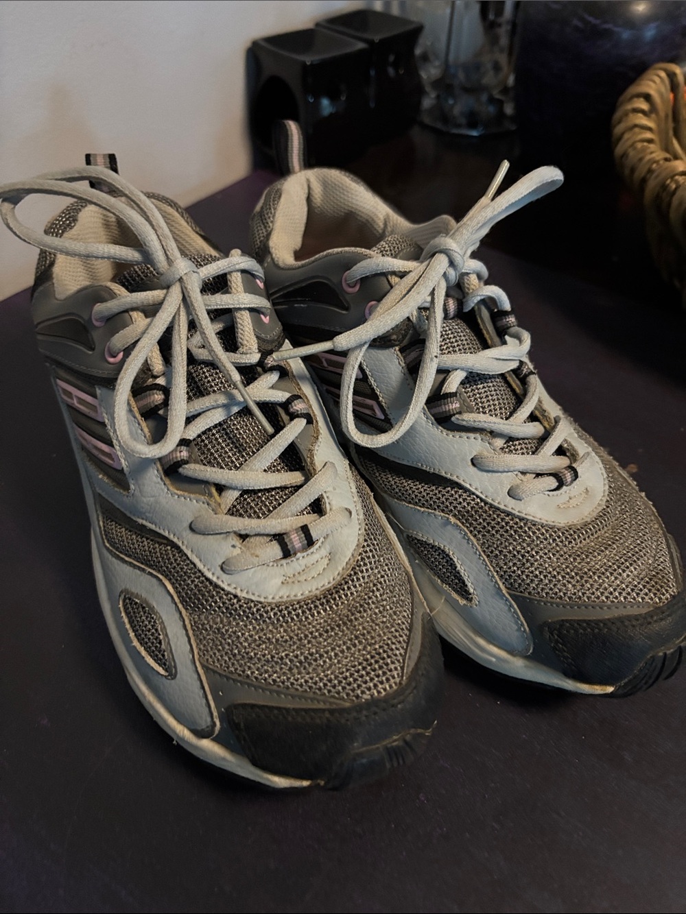 Rawlings Gray and Light Blue Athletic Mesh Sneakers